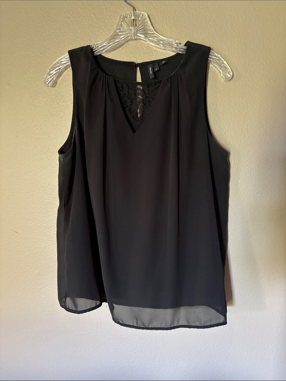 Black Lace-Trim Sleeveless Camisole